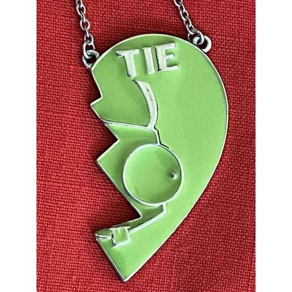 Vintage Nickelodeon Bestie Pendant Necklace TIE Half Green Rare Complete Yours - Picture 1 of 16